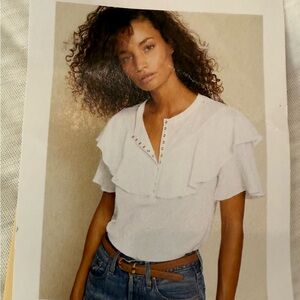 Nation LTD Ivory Blouse with Brass Accents